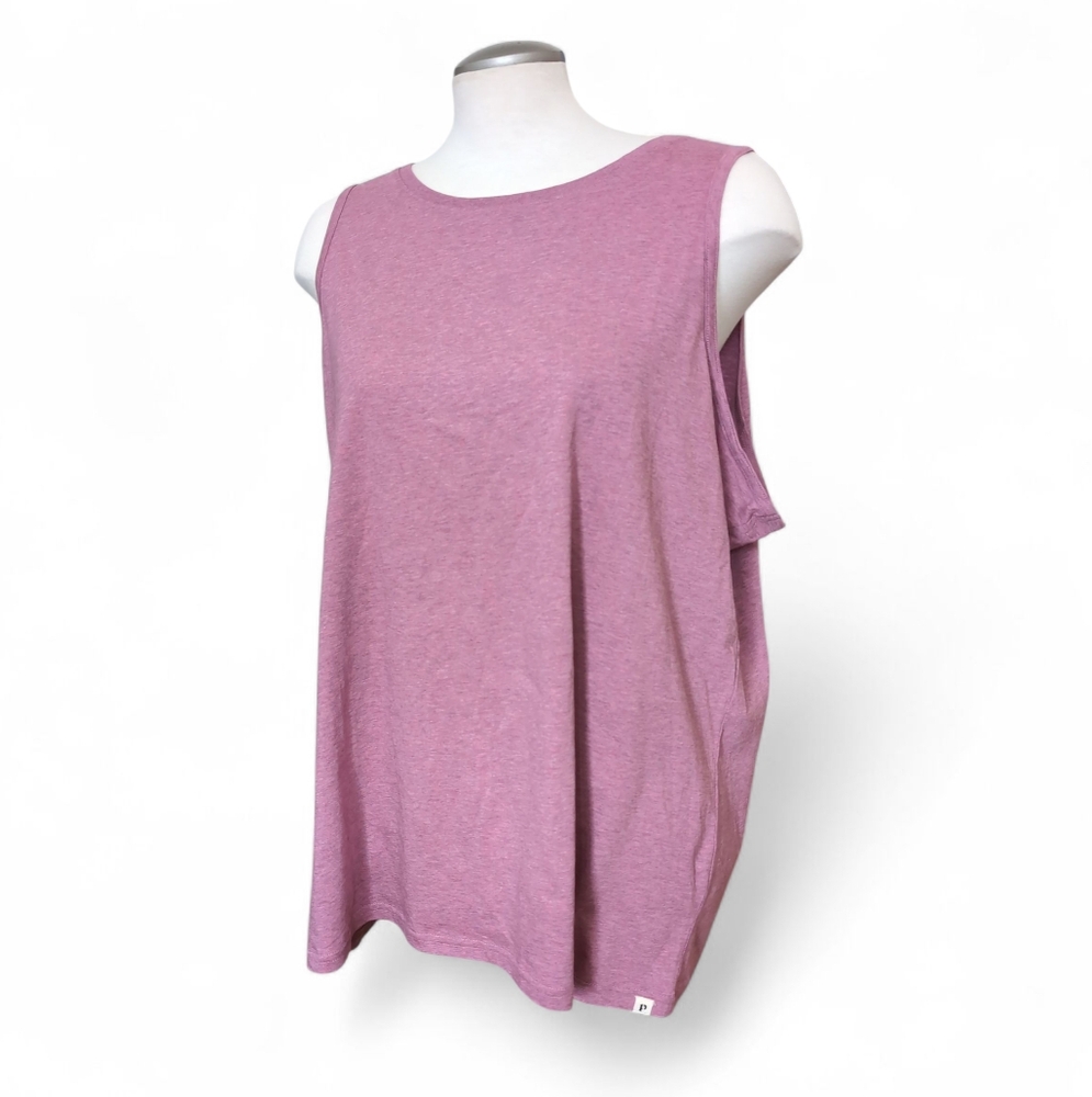 Pact XXXL Organic Cotton Tank Top NWT Pink Rose Sleeveless Crew Neck Minimalist